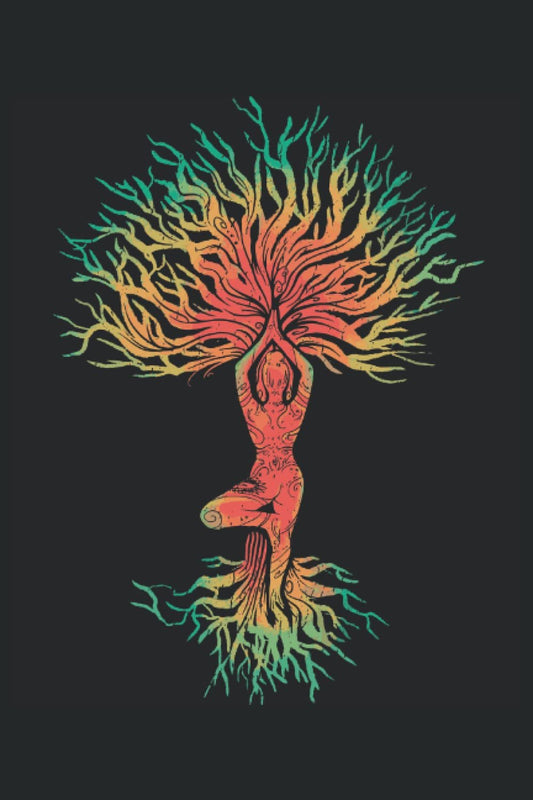 Meditation Yoga Pilates Wurzeln Lebensbaum: Notizbuch und Tagebuch 120 Seiten liniertes Papier Handliches Format (15,24 × 22,86 cm entspricht ungefähr DIN A5)