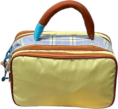 Airport Carry Pouch - Travel Size Toiletries Bag, Zippered Cosmetic Kit, Large Plaid Grooming Kit Organizer | Stadium-Approved Travel Hygiene Pouch for Festival, Concert, Airplane, Vacation, Work