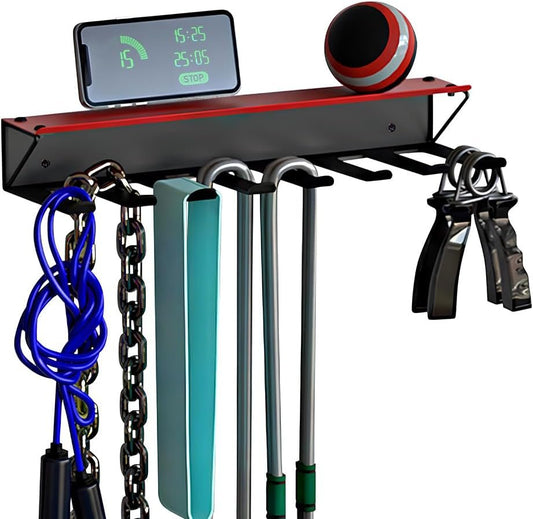 J JACKCUBE DESIGN Gym Rack Organizer with 8 Steel Hooks