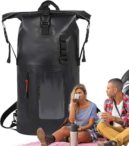 Nuytghr Waterproof Gear Backpack, Heavy-Duty Dry Bag, Large Storage Pack, 28x16x66cm Roll-Top Travel Sack, Floating Outdoor Companion, for Kayaking Camping Beach Trips