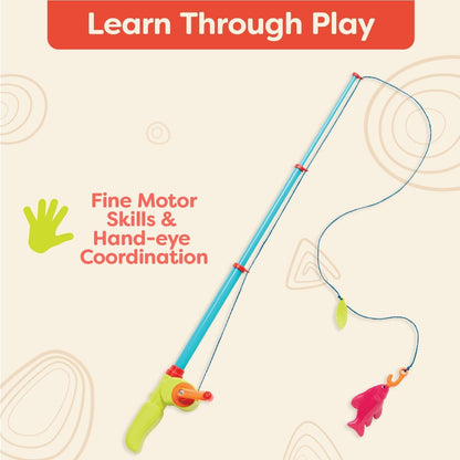 B. toys- Little Fisher's Kit- WaterPlay- Magnetic Fishing Play Set for Kids- Fishing Game – 2 Fishing Rods & 8 Sea Animals – Water Toys for Bath, Pool- 3 Years +
