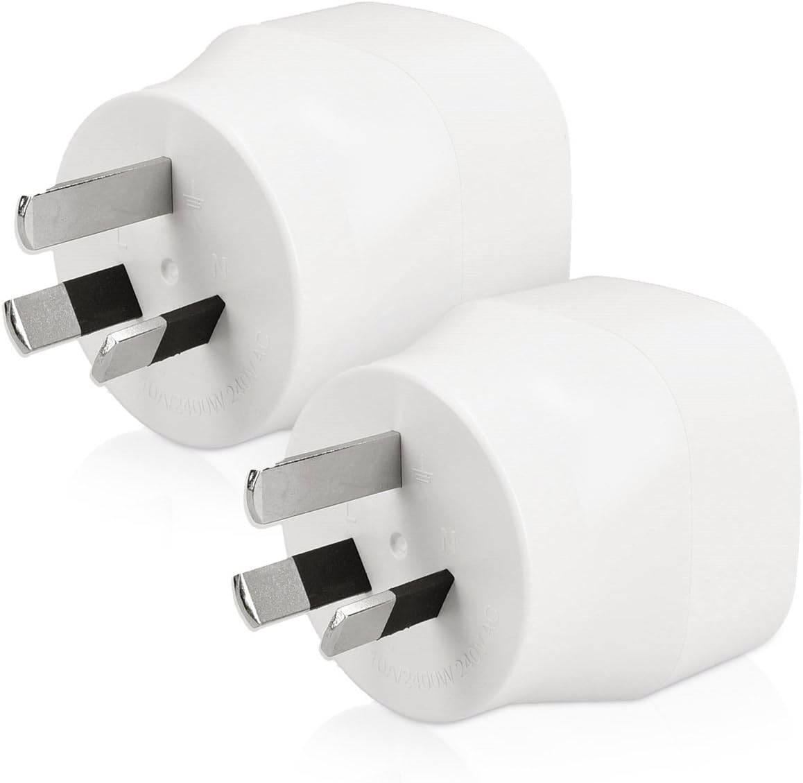 kwmobile Universal Australia Type I Adapter - 2x Travel Adapters Type-I Plug - Plug for China New Zealand Travel Plug Adapter - White