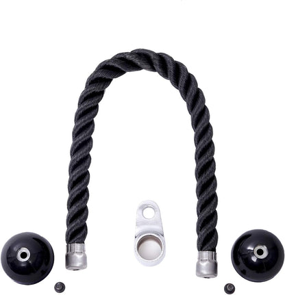 KYLIN SPORT 27" Tricep Rope Pull Down Sport Gymmastic Exercise Machie Cable Attachment Heavy Duty Nylon Rope Easy to Grip & Non Slip