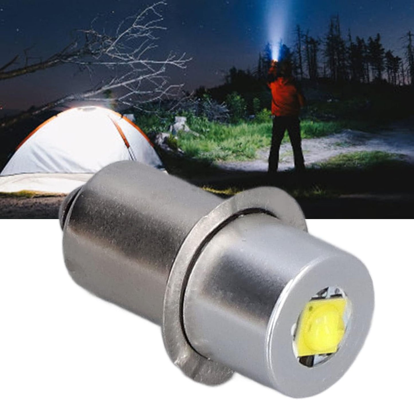 Lampadina per Torcia Lampadina di Ricambio per Torcia Lampadina a Led in Lega di Alluminio Lampadina Ad Alta luminosità Luce Bianca 4.5V 3W Lampadina di Ricambio per Torcia a