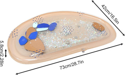 Water Play Mat, Inflatable Tummy Time, 28.74x16.54in Sensory Development Toy, Promotes Motor Skills, Fun Learning Features, Ideal For, Bath, Beach, Easter Play