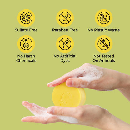 Natural Conditioner Bar for Thick Curly Hair, Shine Boosting, Scalp Soothing, Stimulates Hair Growth, Increased Softness and Manageability, Eco Friendly Products Made in Canada, Citrus Shine, 2oz