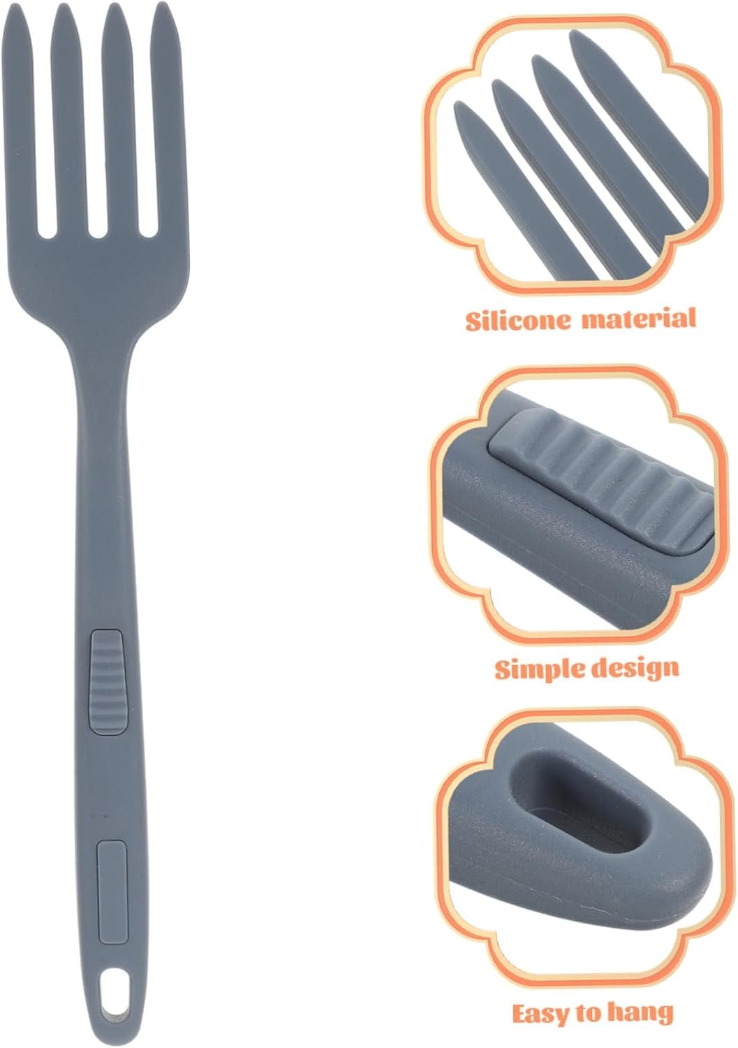 Gatuida Silicone Kitchen Fork Pasta Serving Fork Cutlery Kitchen Tools Fork Silicon Forks Kitchen Gadget Pasta Serving Fork Silica Gel