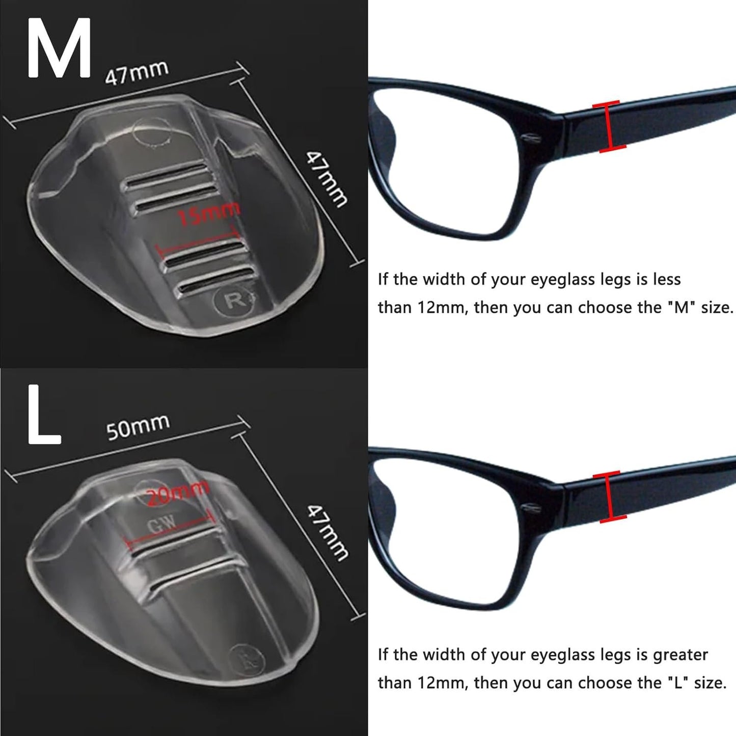 Safety Glasses Side Shields, 3 Pairs Eye Protection Flexible Anti Slip on Clear Side Shield, Side Shields for Glasses Fits Small to Medium Eyeglasses