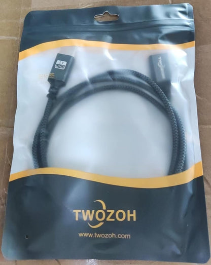 Twozoh HDMI Extension Cable, HDMI Male to Female HDMI Cord, Nylon Braided HDMI Extender, HDMI 2.0 Cable Adapter Support 4K@60Hz 3D HDR (1.5M)