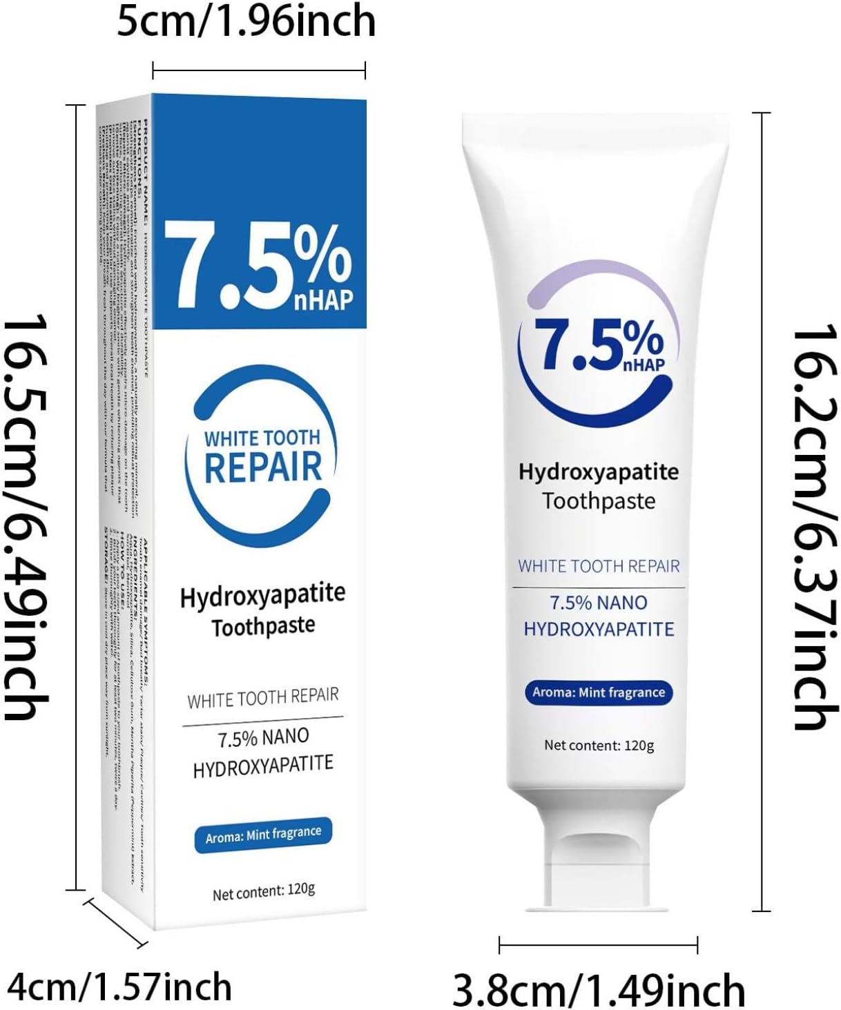 7.5% Hydroxiapatite Toothpaste, Hydroxyapatite Enamel Care Toothpastes, Deep Cleaning Oral Care Toothpaste, Enamel Protection & Whitening for Sensitive Teeth (3)