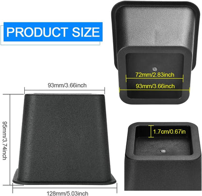 EMAGEREN 4 Bed Risers for Bed Risers Bed Risers Bed Risers Bed Risers for Furniture Raising Bed Add Adjustable Height 9.5 cm for Bed/Sofa/Table/Furniture