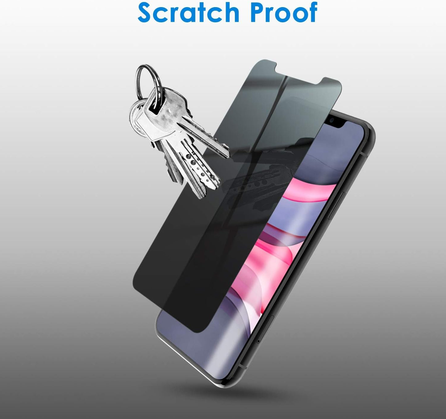 JETech Privacy Screen Protector for iPhone 11 and iPhone XR 6.1-Inch, Anti Spy Tempered Glass Film, 2-Pack