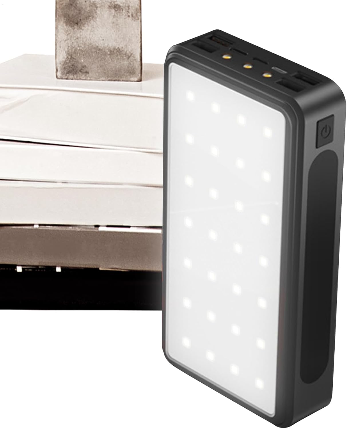 Portable Solar Bank - 20000mAh Solar Charger with LED Light | Waterproof Battery Pack Supports 4 Devices | for Camping, Hiking, Commuting and Outdoor Adventures
