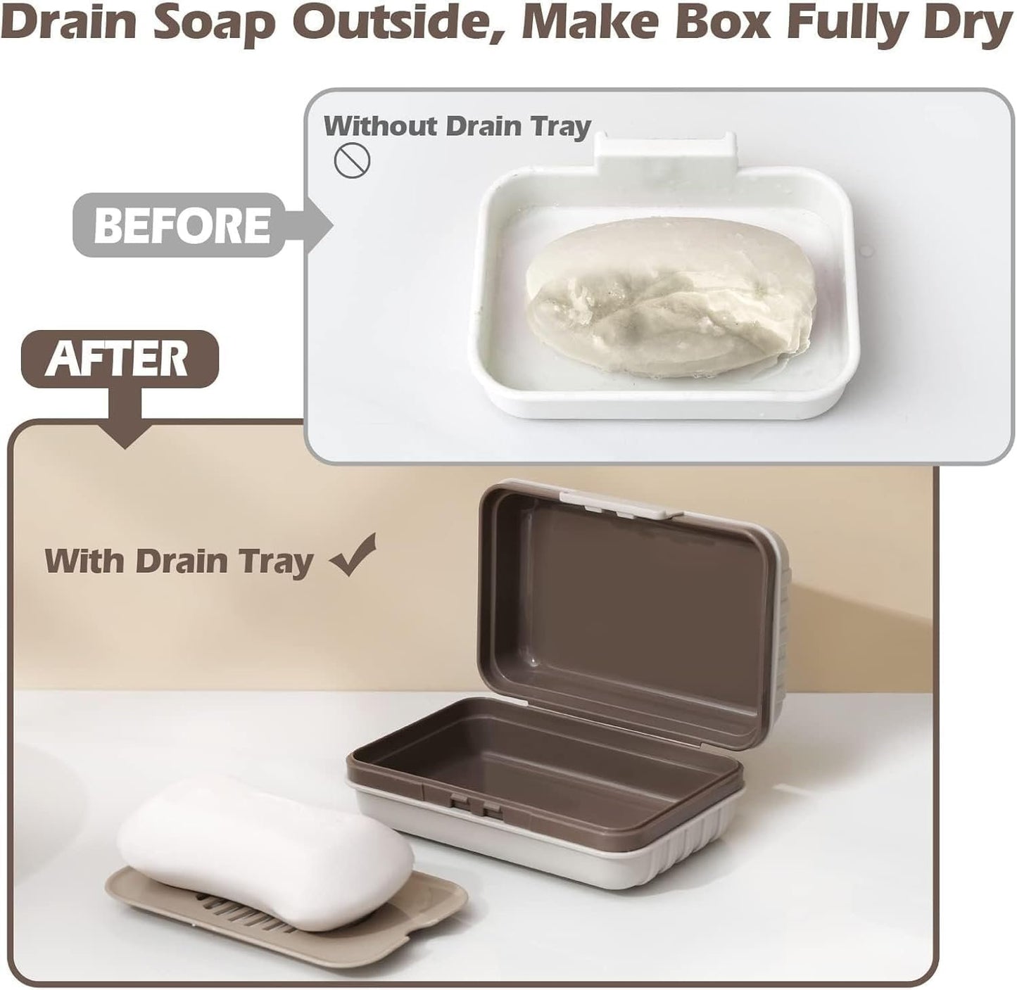 Leakproof Travel Soap Dish with Lid,Travel Soap Containers,Portable Travel Soap Case, Draining Soap Bar Holder for Traveling Camping Outdoor Gym Bathroom Home Tools
