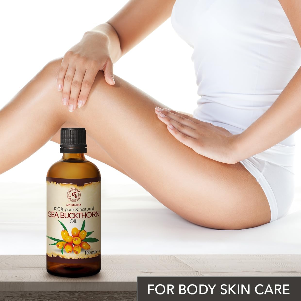 Sea Buckthorn Oil 3.4oz (100ml) - Pure & Natural Base Oil - Hippophae Rhamnoides - Carrier Oil for Hair - Nails - Face & Body - Wellness - Beauty