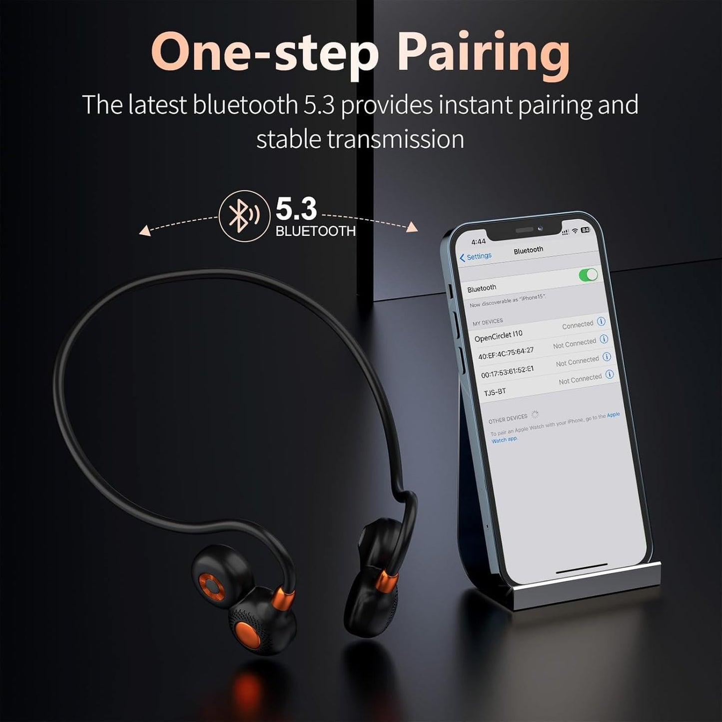 Ortizan Open Ear Headphones, Air Conduction Bluetooth Headset, Bluetooth Headphones IPX6 Waterproof, Clear Calls, 19g Lightweight Wireless Headphones, 10H Playtime, Perfect for Running and Sports