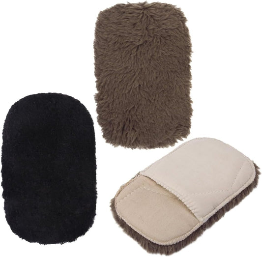 FRCOLOR Shoe Polishing Gloves 3pcs Soft Cleaning Cloth for Sneakers Boots Travel Essential Random