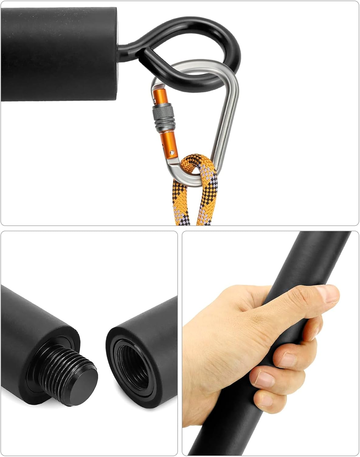 Fitness Bar, Pilates Set, Elastic Strength Trainer Stick, Adjustable Resistance Training Tool, Lightweight with Bands, Portable Gear for Home Camping Outdoor Workout