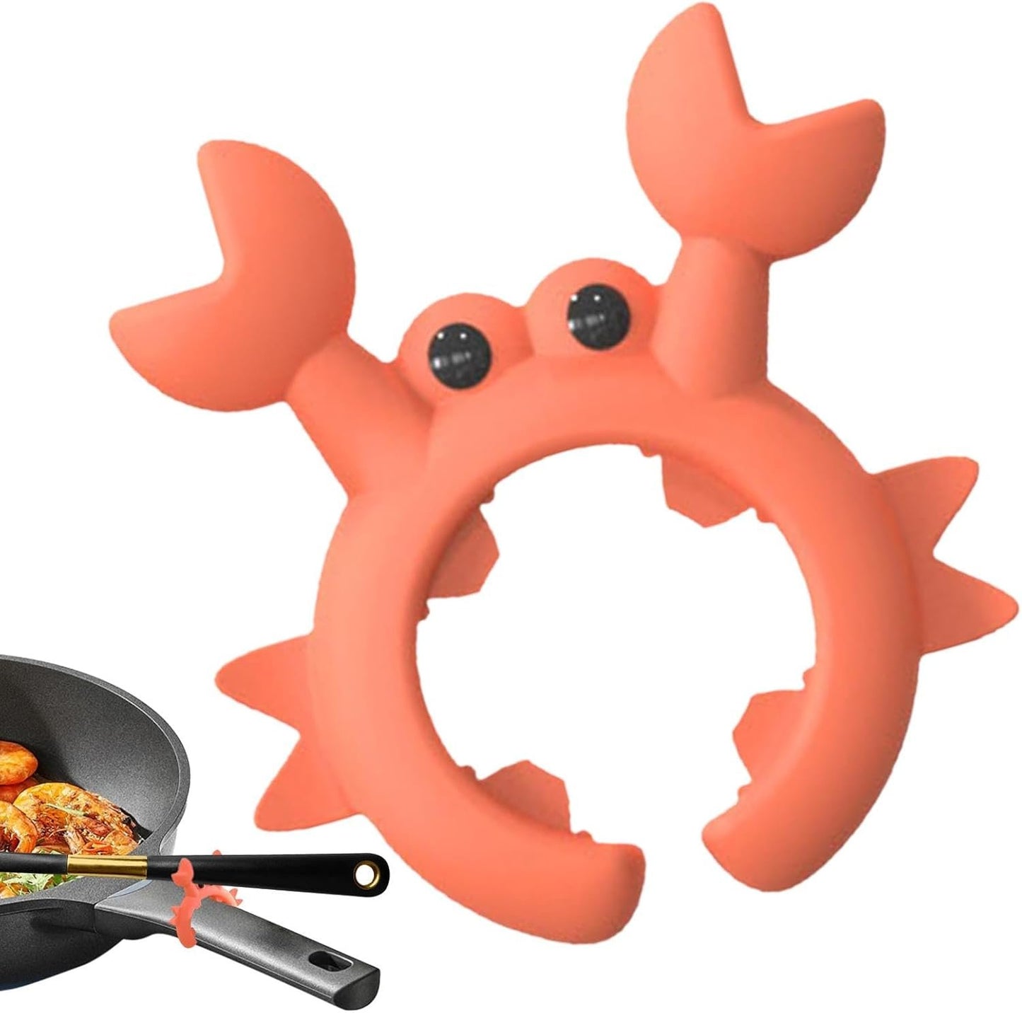 Shitafe Crab Utensil Holder, Silicone Spoon Rest | Silicone Utensil Holder for Kitchen Spoon | Spoon Rest with Clip for Pots, Kitchen Gadgets, Stand Up Ladle Holder