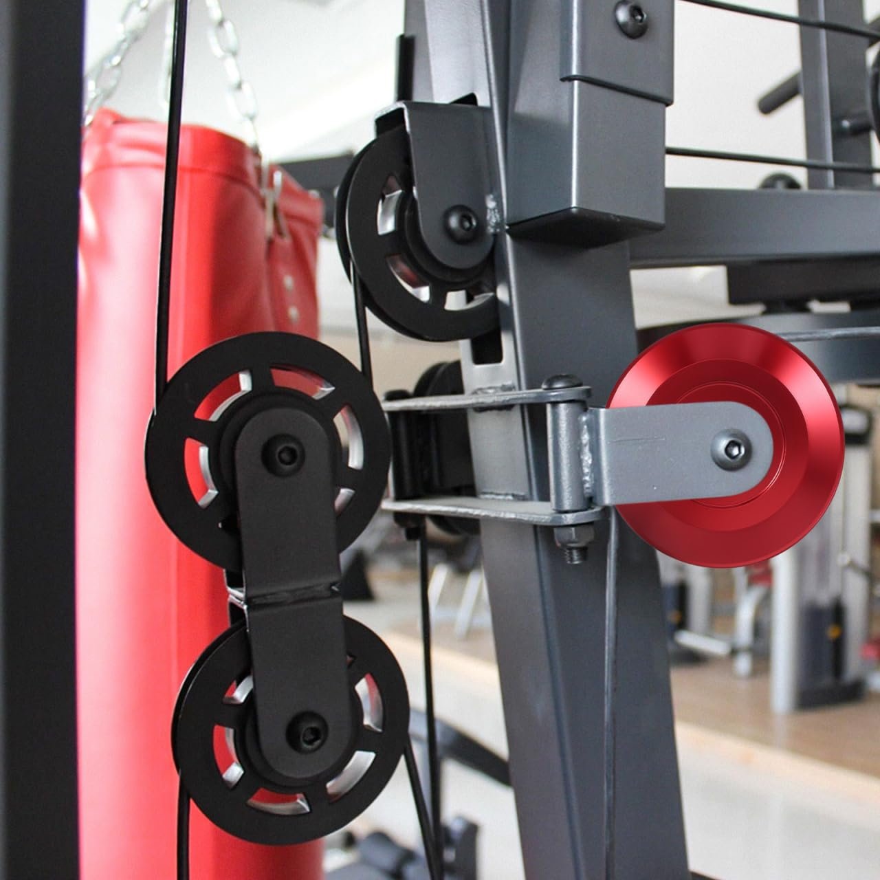 MUCKLILY U Groove Bearing, Aluminum Alloy Pulley Wheel for Gym, 90㎜ Heavy Duty Bearing, Fitness Equipment Accessory for Home Gym Cable Systems Smooth Operation Easy Installation