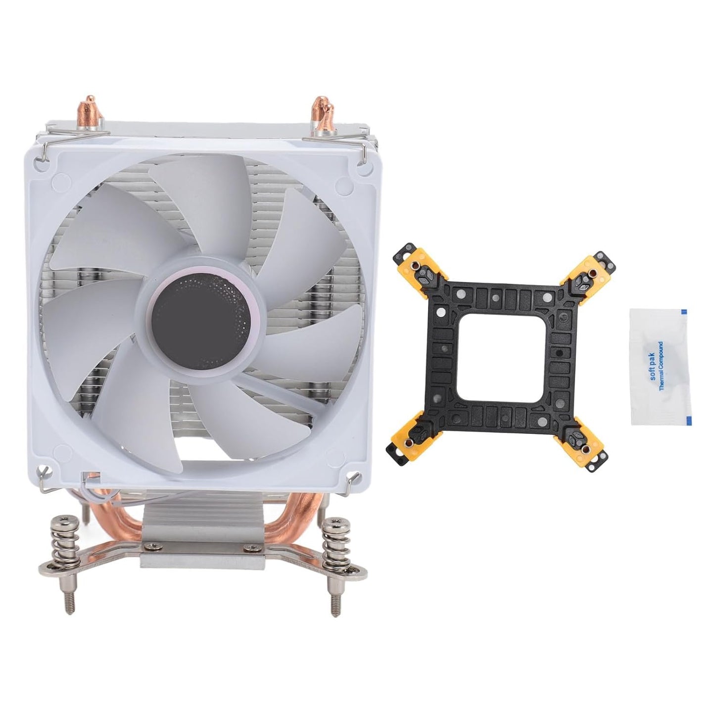 SPYMINNPOO CPU Cooler, Single Fan 90mm 2 Heat Pipes 3 Wire Computer CPU Cooling Fans Hydraulic for 775 1150 1151