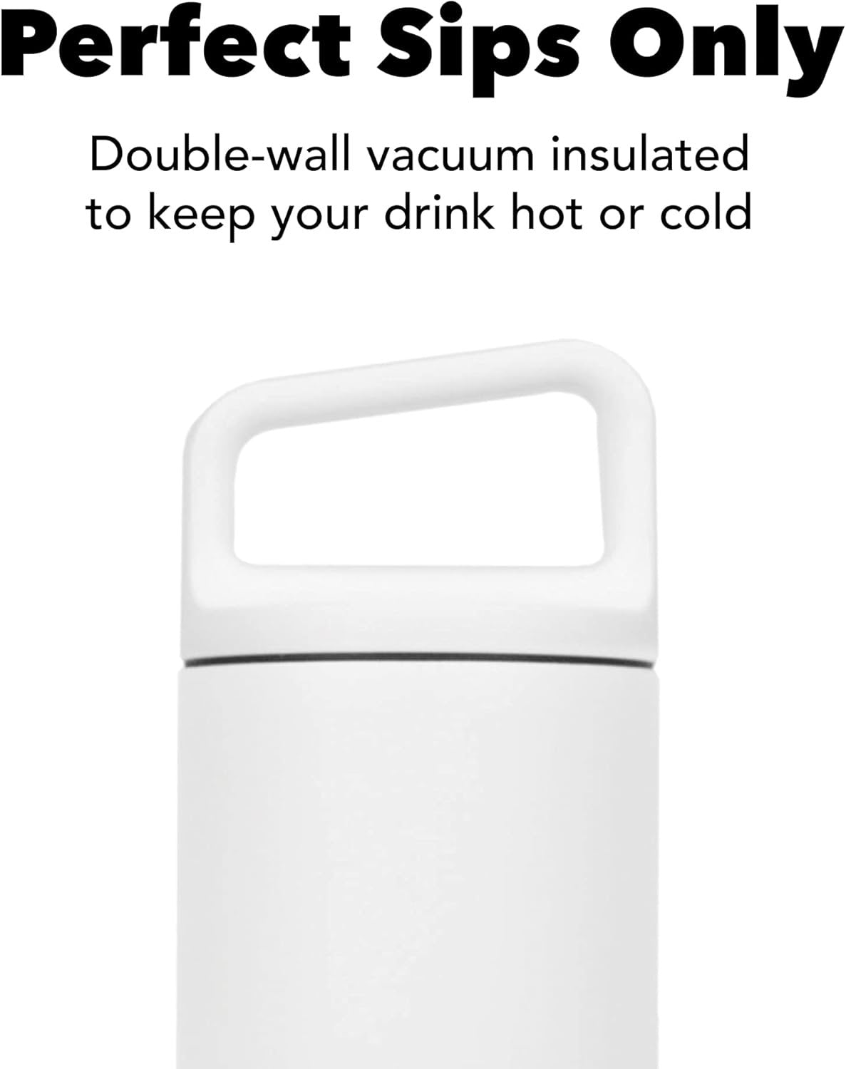 MiiR, Wide Mouth Water Bottle, Vacuum Insulated Leakproof, Stainless Steel Construction, White, 20 oz