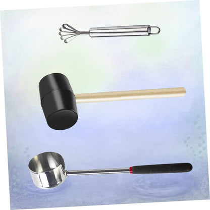 Cabilock Set Da 3 Pezzi Per Aprire Noci Utensile Per Aprire Lacqua Di Cocco Gadget Da Cucina in Acciaio Inossidabile Per Una Facile Rimozione Della Polpa Di Cocco.
