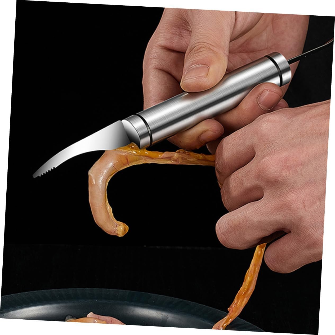 Alipis 4 Pezzi Taglia Gamberetti Freddo Cucina Gadget Crepe Pulitore di Gamberetti Roti Poggiautensili per Granchio Macchina Automatico Utensile Reti da Pesca Silver Acciaio Inossidabile