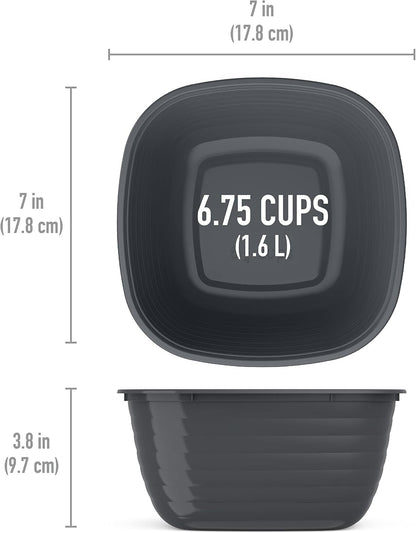 Bentgo Prep - 1-Compartment Bowls with Custom Fit Lids - Reusable, Microwaveable, Durable BPA-Free, Freezer and Dishwasher Safe Meal Prep Food Storage Containers - 10 Bowls & 10 Lids (Graphite)