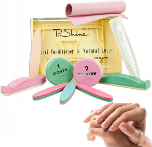 GASHIO® P.SHINE Japanese Manicure Set for Nail Regeneration and Strengthening Nail Plate, Repair Treatment, Premium Healthy Nail Kit