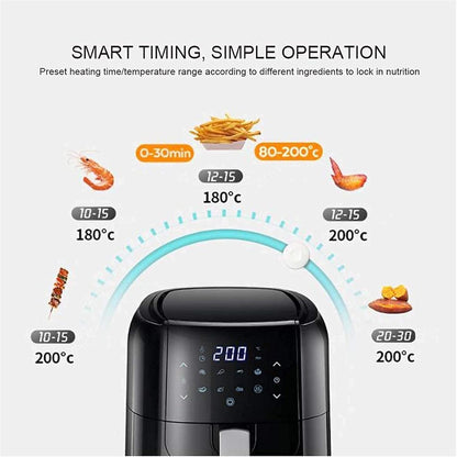 Air Fryer for Home Use 6L Fryer for Home Use with Eight s Timing Frieshine for Office Touch Screen Control Comfortable Anniversary Efficency