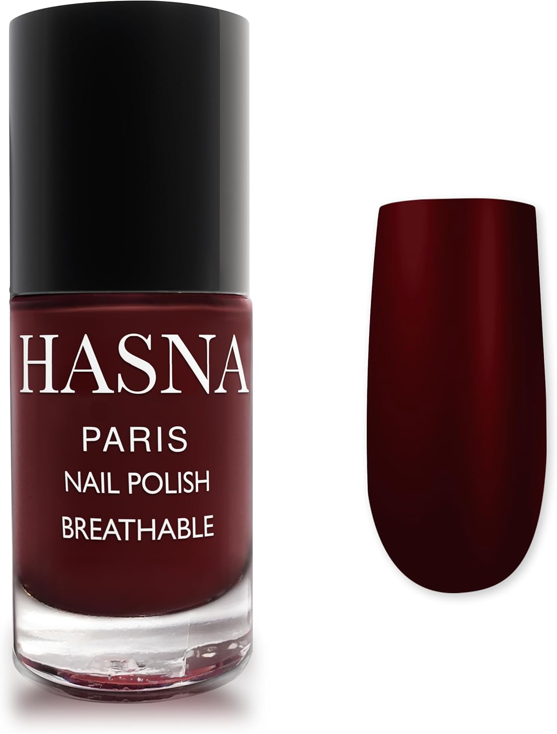 HASNA PARIS Halal Nail Polish - Eco Responsible - Shine and Long Lasting - Easy to Apply - 5 ml (BORDEAUX)