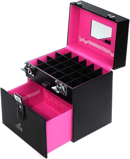 SHANY Color Matters - Nail Accessories Organizer and Makeup Train Case - Black