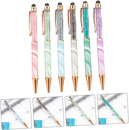HONMEET Touchscreen Ballpoint Pens 6pcs Luxury Stationery Executive Writing Pens for Women Red Ink