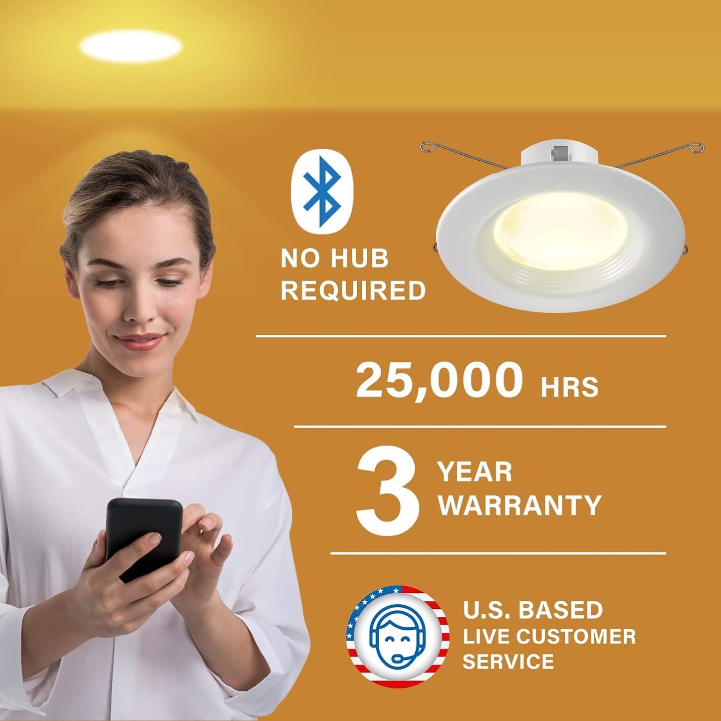 Sengled Smart Recessed Lighting, 5/6 inch, S1 Auto Pairing with Alexa Devices, Led Lights, Smart Can Lights Retrofit Work with Alexa, Smart LED Downlight, ‎Warm Light Bulbs, Conversion Kit, 1-Pack