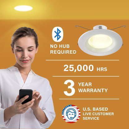 Sengled Smart Recessed Lighting, 5/6 inch, S1 Auto Pairing with Alexa Devices, Led Lights, Smart Can Lights Retrofit Work with Alexa, Smart LED Downlight, ‎Warm Light Bulbs, Conversion Kit, 1-Pack