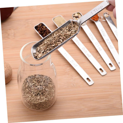 Cabilock 7Pcs Stainless Steel Measuring Spoons Graduated Baking Utensils for Precise Ingredient Measurement Kitchen Tools for Cooking Baking and Food Prep Silver