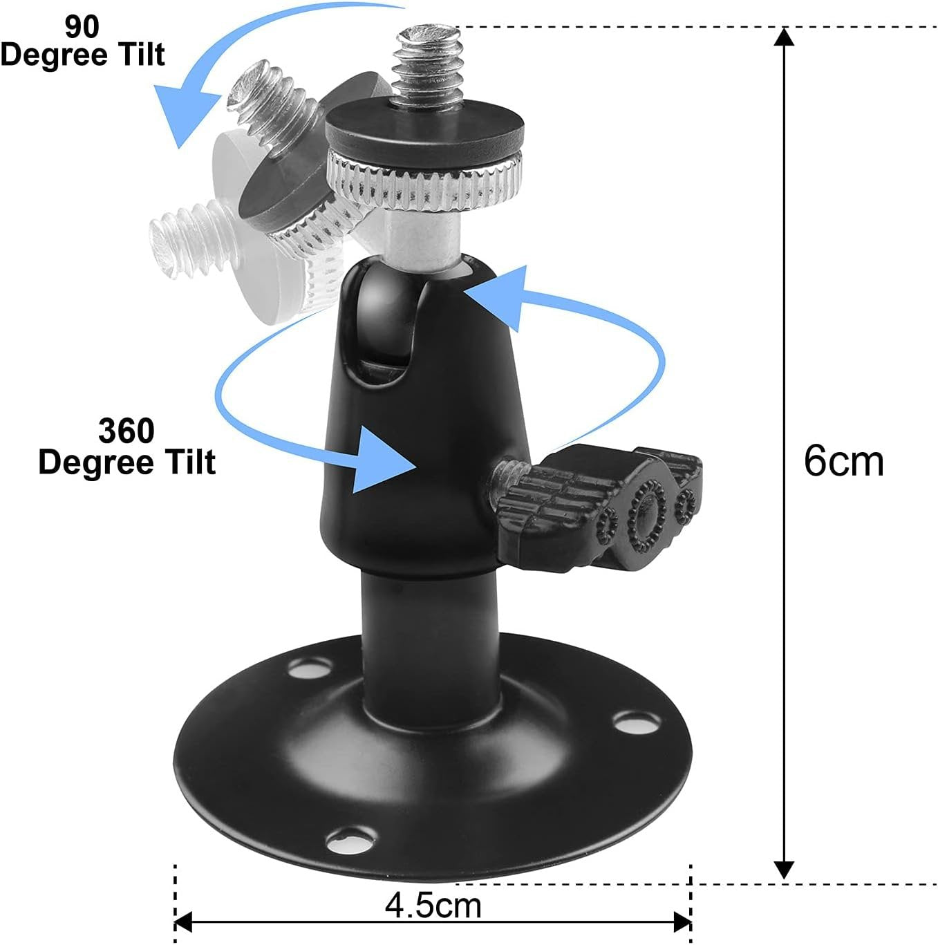 Security Wall Mount 3 Pcs for Oculus Sensor Arlo, Arlo Pro - Metal Camera Bracket Outdoor Indoor With 360 Rotation 1/4" Screw - CCTV Oculus Rift Mount