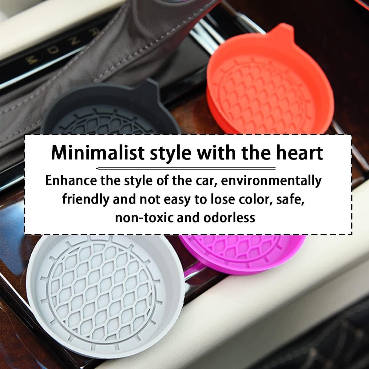 XINLIYA 4 Pack Cup Holder Coaster, 3.1" Silicone Insulation Drink Mat, Waterproof Non-Slip Sift-Proof Spill Holder, Universal Vehicle Interior Accessories Compatible with Most Cars and Trucks (Black)