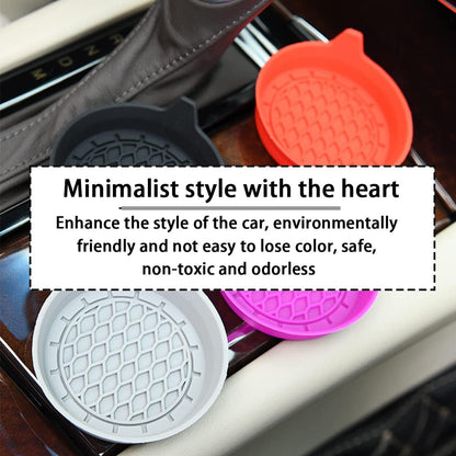 XINLIYA 4 Pack Cup Holder Coaster, 3.1" Silicone Insulation Drink Mat, Waterproof Non-Slip Sift-Proof Spill Holder, Universal Vehicle Interior Accessories Compatible with Most Cars and Trucks (Black)