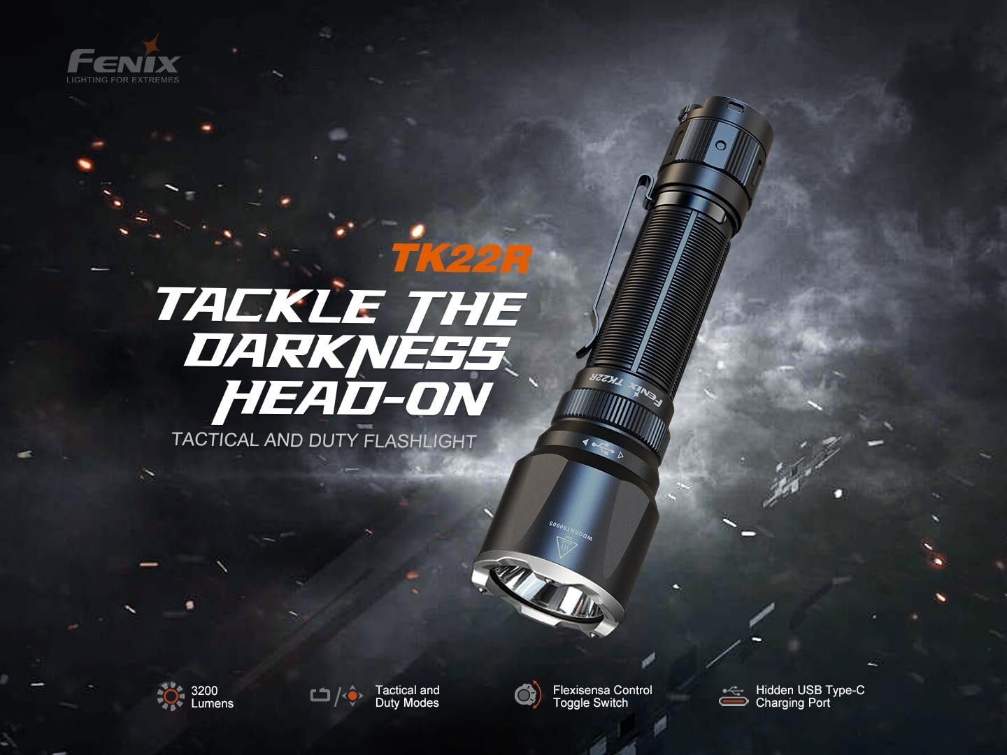 Fenix TK22R 3200 Lumen Rechargeable Tactical Flashlight ** Canadian Edition