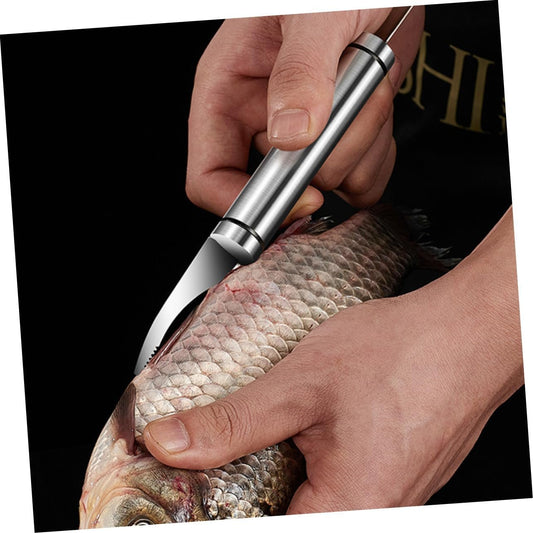 Alipis 4 Pezzi Taglia Gamberetti Freddo Cucina Gadget Crepe Pulitore di Gamberetti Roti Poggiautensili per Granchio Macchina Automatico Utensile Reti da Pesca Silver Acciaio Inossidabile