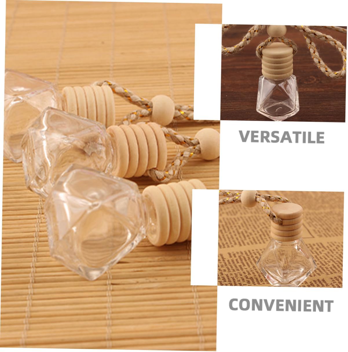 15pcs Glass Car Diffuser Bottles Refillable Empty Aromatherapy Air Containers for Essential Oils Elegant Decor for Home and Vehicle