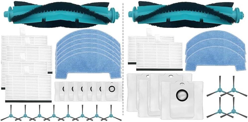 Cleaning Essentials for Conga 2499 Ultra Main Brush, Side Brush and Complete Filter Mop Cloth Dust Bag Set (B)