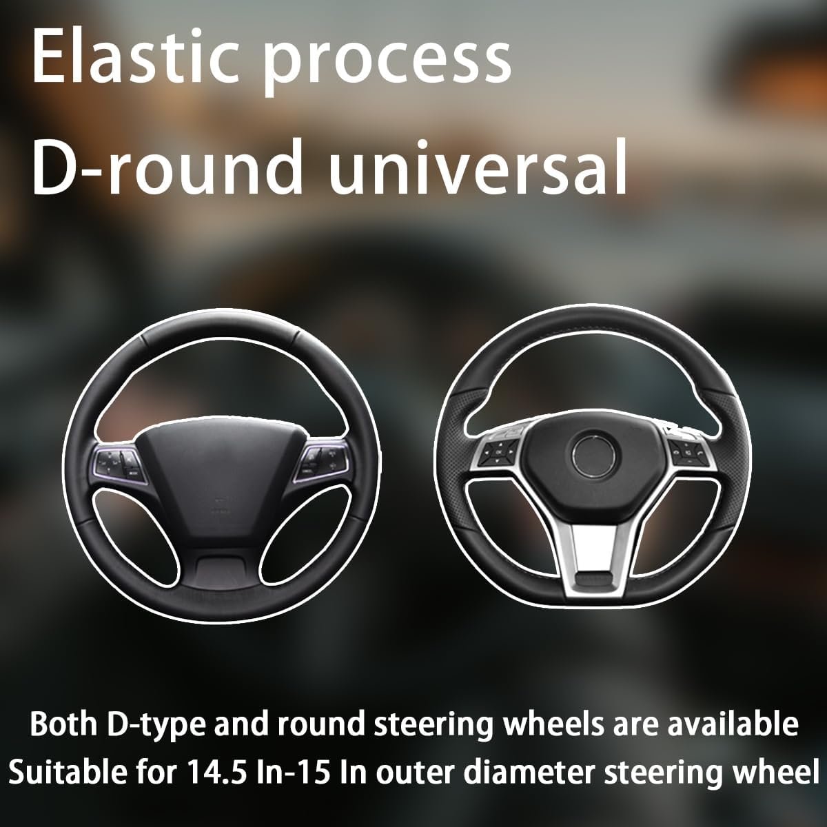 TSUGAMI Leather Car Steering Wheel Cover, Universal 15 Inch for Car Truck SUV, Non-Slip and Breathable, Sport Style Design Odorless Steering Wheel Protector, Automotive Interior Accessories (Coffee)