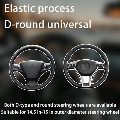 TSUGAMI Leather Car Steering Wheel Cover, Universal 15 Inch for Car Truck SUV, Non-Slip and Breathable, Sport Style Design Odorless Steering Wheel Protector, Automotive Interior Accessories (Coffee)
