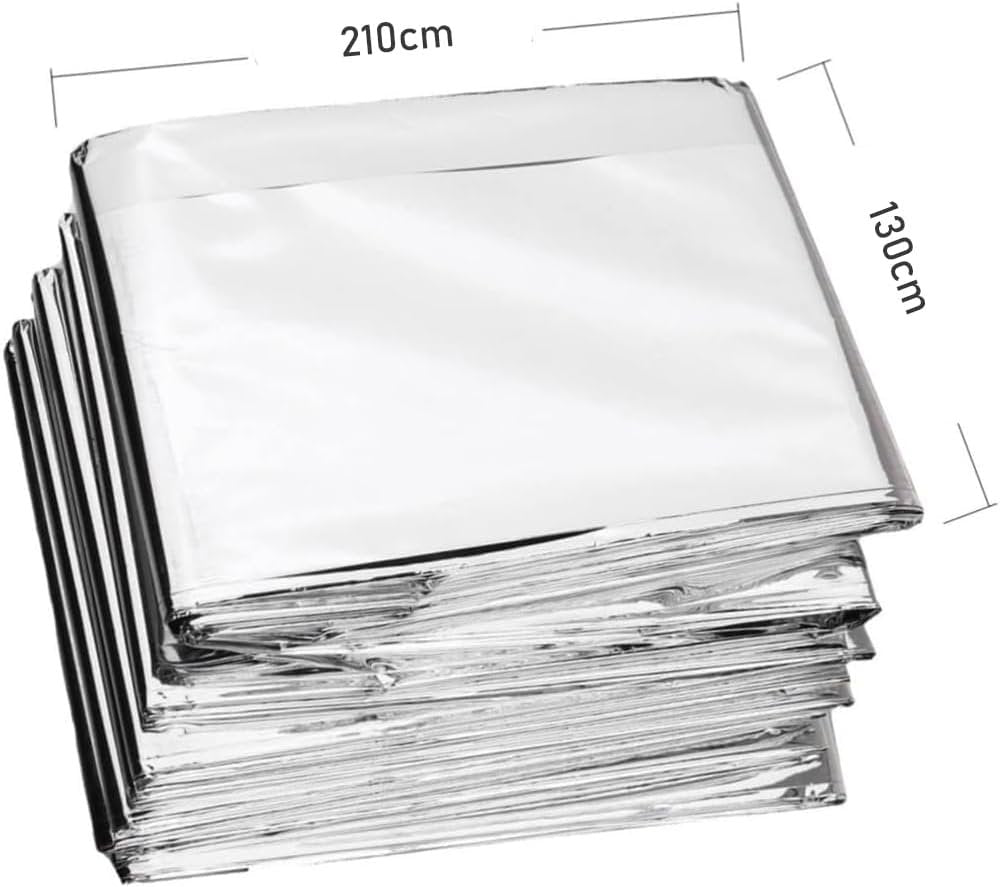 10 pcs Emergency Blankets,Collapsible, Disposable Mantle. Compact and Easy to Carry,Space Blanket Survival Kits, Camping Covering,for Outdoors, Hiking, Survival, Marathons or First Aid