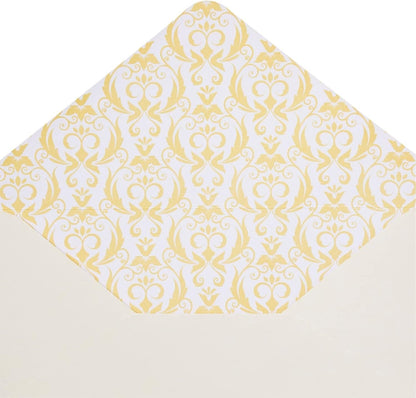 Vintage Style Letter Writing Kit with 60 Sheets of Gold Border Paper and 30 Envelopes for Letters, Valentine's (7.25 x 10 in)