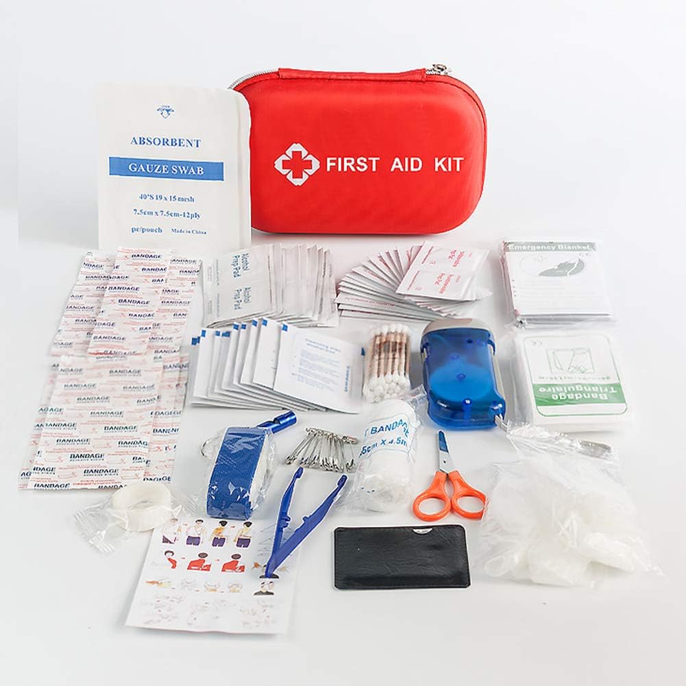 First Aid Kit -190 Pieces of First Aid Supplies, Travel Size Home Portable Medical Survival Kit, Lightweight Compact Pocket Aid Kit for Sports Outdoor Survival, Compatible Outdoor Gear Emergency Kits Trauma Bag