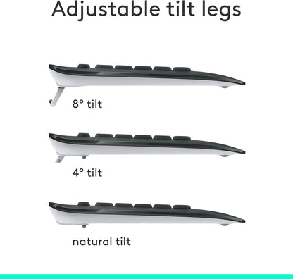 Logitech MK540 Advanced Wireless Keyboard and Mouse Combo for Windows, 2.4 GHz Unifying USB-Receiver, Multimedia Hotkeys, 3-Year Battery Life, for PC, Laptop